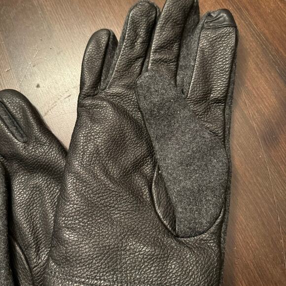 GAP Men’s Black Wool & Leather Smartphone Gloves L/XL Winter Touchscreen - Picture 6 of 12